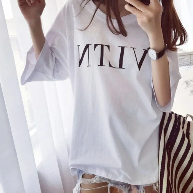 Женские футболки летние модные женские с буквенным принтом 2020 новые свободные