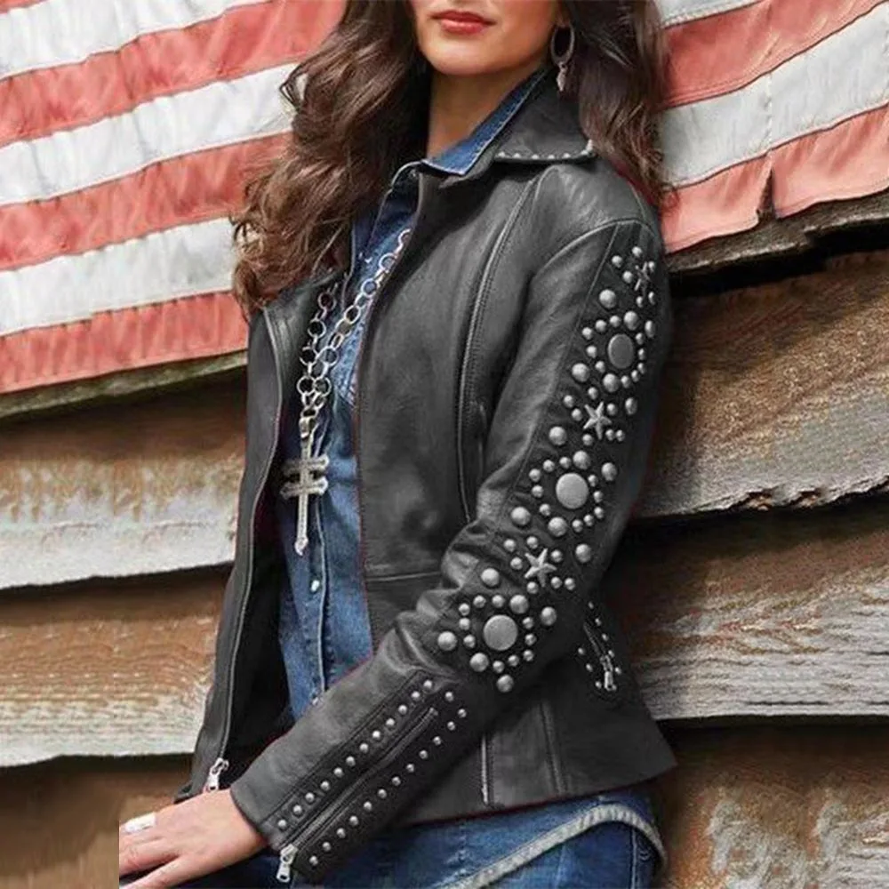 Большие размеры S-5XL 2019 Женская куртка из искусственной кожи топы в стиле панк