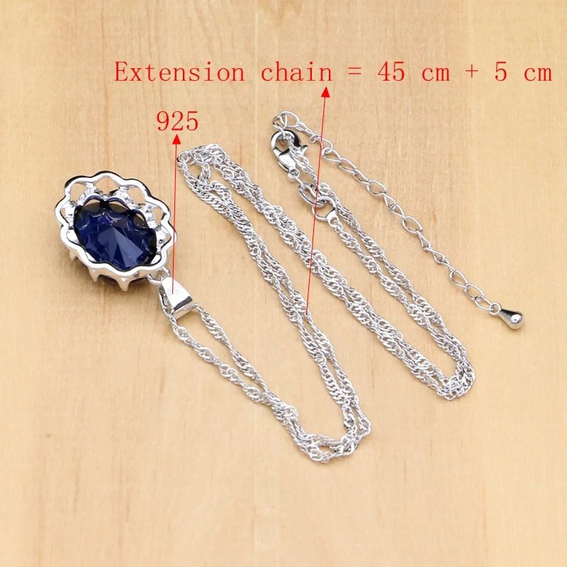 Комплект из колье и серёг серебра 925 пробы | Украшения аксессуары