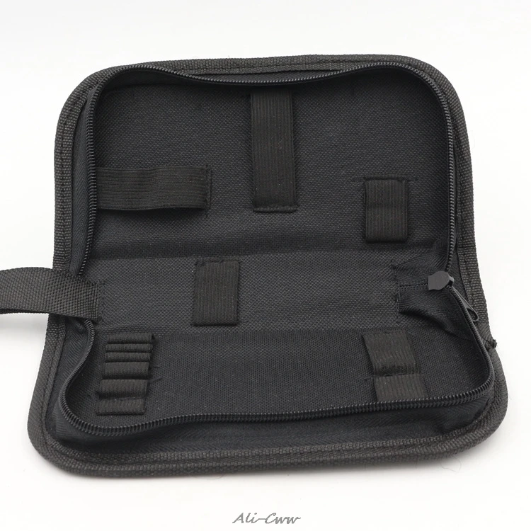 

4X7B Black Multi-functional Canvas Watch Repair Portable Tool Bag Zipper Storage