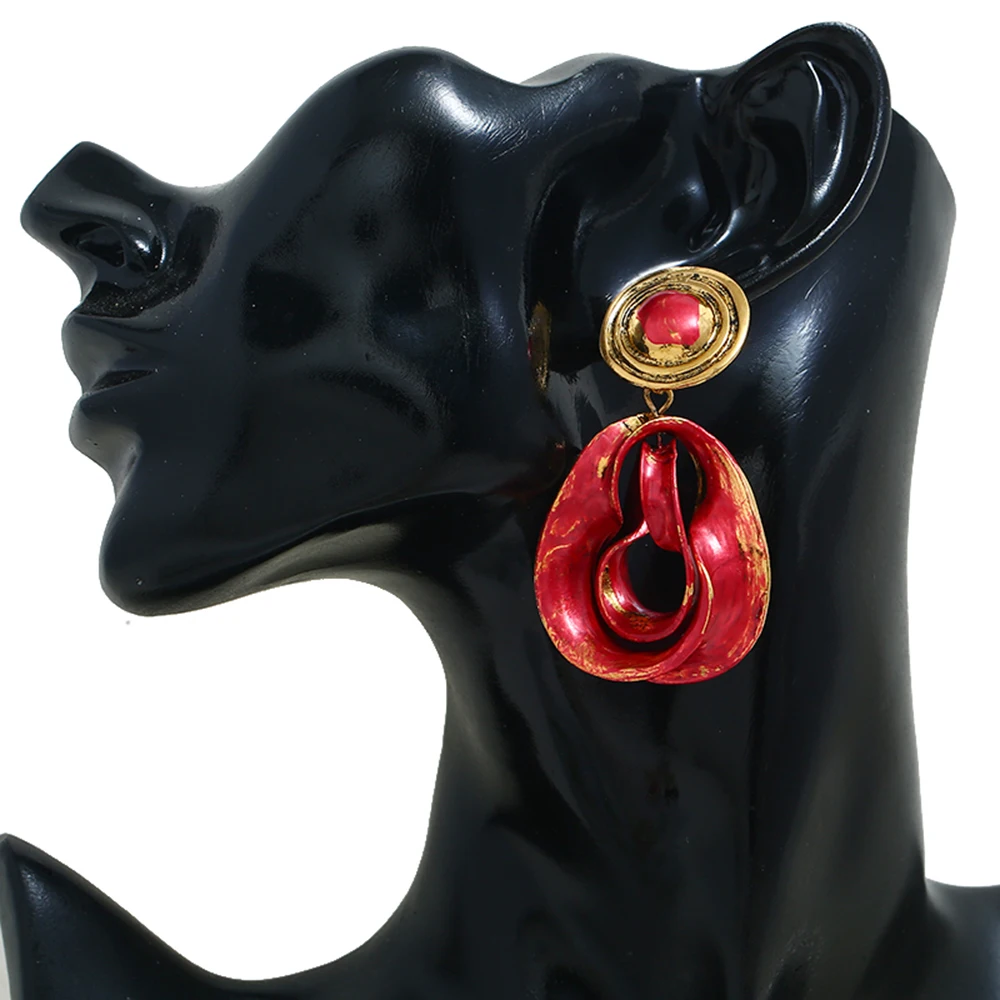 Женские металлические серьги в стиле ретро Преувеличенные Висячие