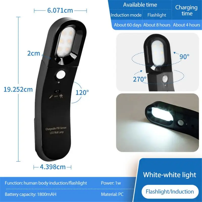 

Night Light Creative Home Rechargeable Desk Lamp Smart Human Body Induction Lamp LED Night Light wall lamp for bedroom corridor