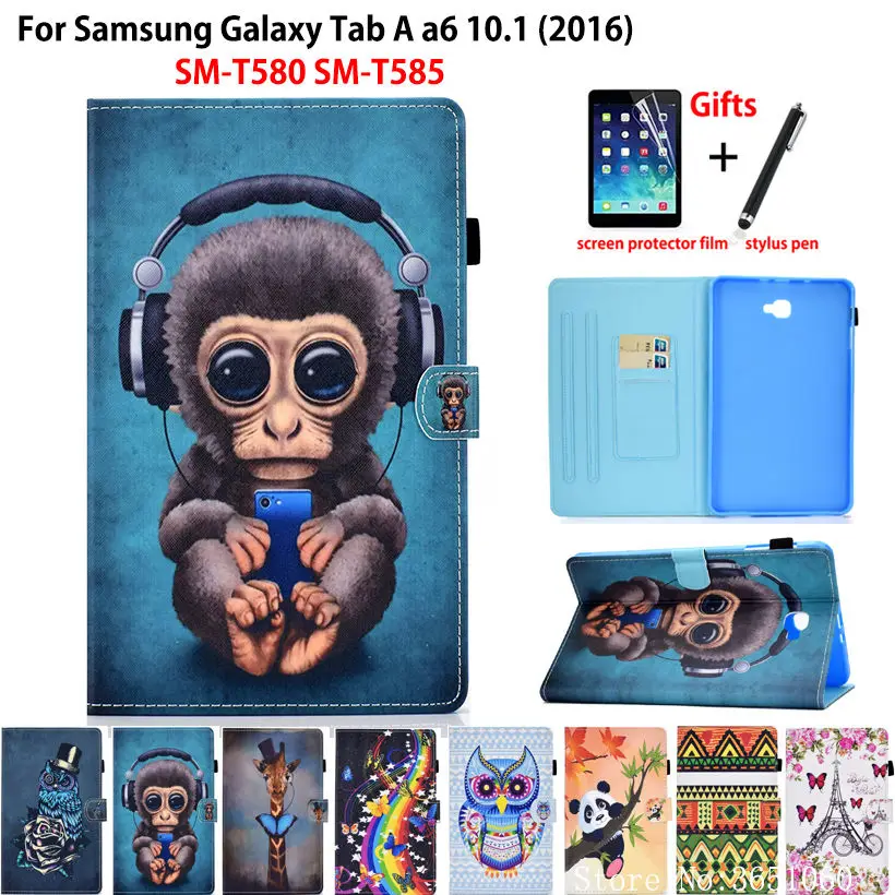 Флип чехол для Samsung Galaxy Tab A A6 10 1 дюйма 2016 с рисунком обезьяны|Чехлы планшетов и