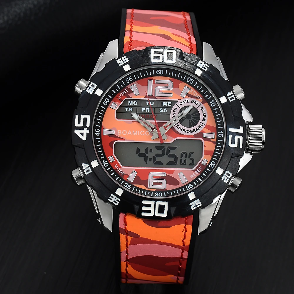 BOAMIGO мужские часы военные цифровые аналоговые кварцевые спортивные с