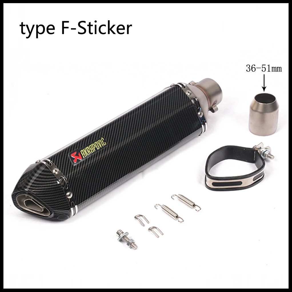 type F-Sticker 470 мм мотоцикл Akrapovic выхлопная труба Escape универсальный модифицированный скутер глушитель дБ убийца глушитель для Z250 MT03 ATV Dirt Bike - Цвет: type F-Sticker