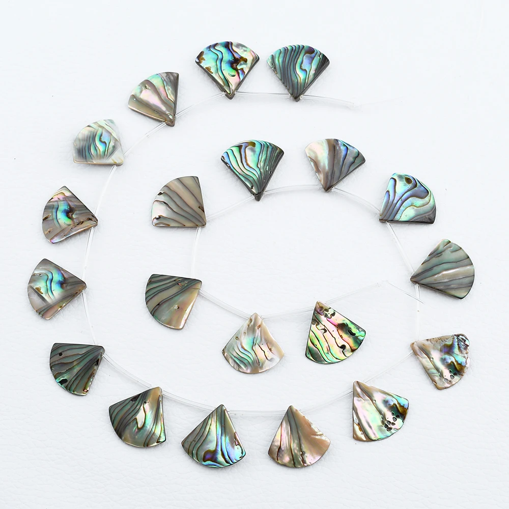 

2 нити, натуральные веерообразные бусины Paua Shel для изготовления ювелирных изделий, 15,5 дюйма