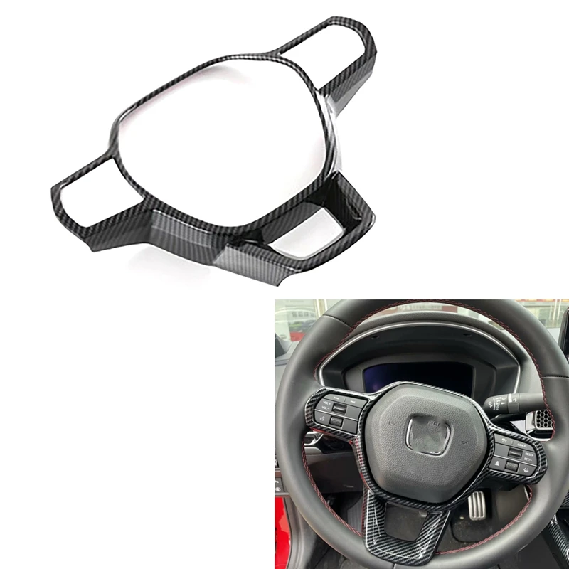 

Car Carbon Fiber Steering Wheel Panel Cover Trim Panel Decoration Frame Sticker for Honda for Civic 11Th 2021-2022