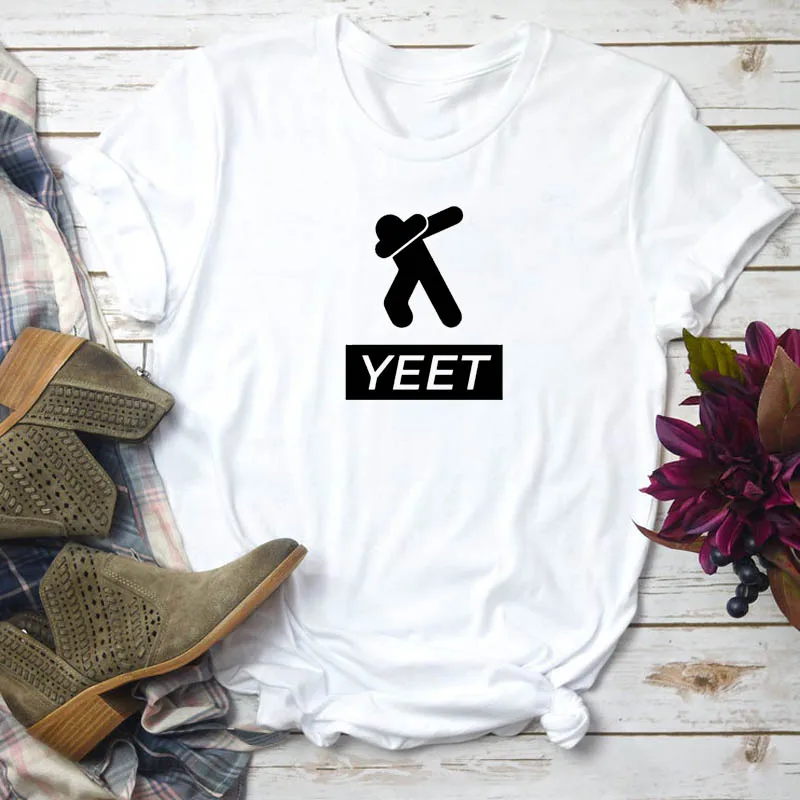 Смешные Женские рубашки Yeet уличная одежда хипстерская футболка в стиле