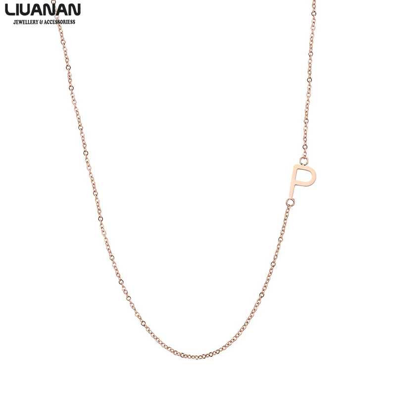 

Stainless Steel Simple Dainty Initial Necklace for Women Letters Name Necklace Jewelry Gifts Bijoux Femme