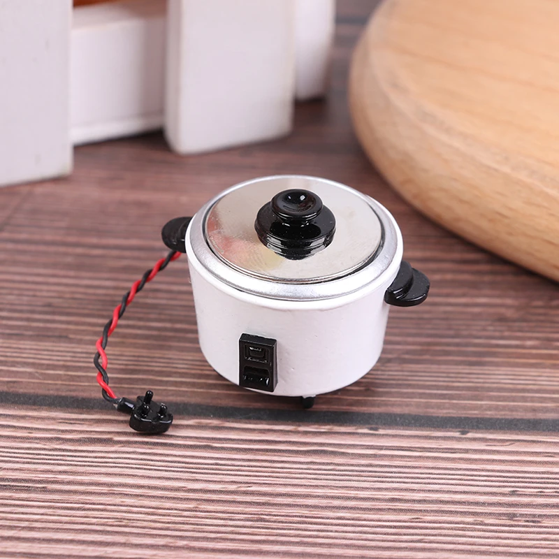 

1pcs DIY Miniature White Black Rice Cooker Kitchen Accessories Decoration Craft For 1:12 Dollhouse Accessory Kids Toys
