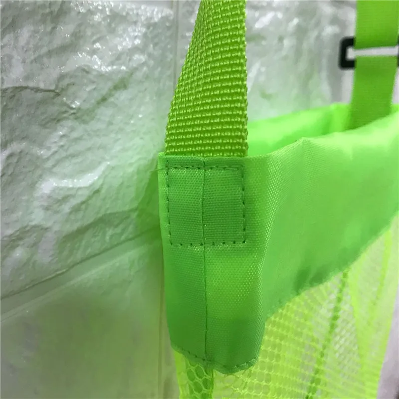 

Large Summer Kids Mesh Shell Bag Portable Kids Sea Shell Bag Mesh Children Beach Bag Foldable Seashell Beach Tote