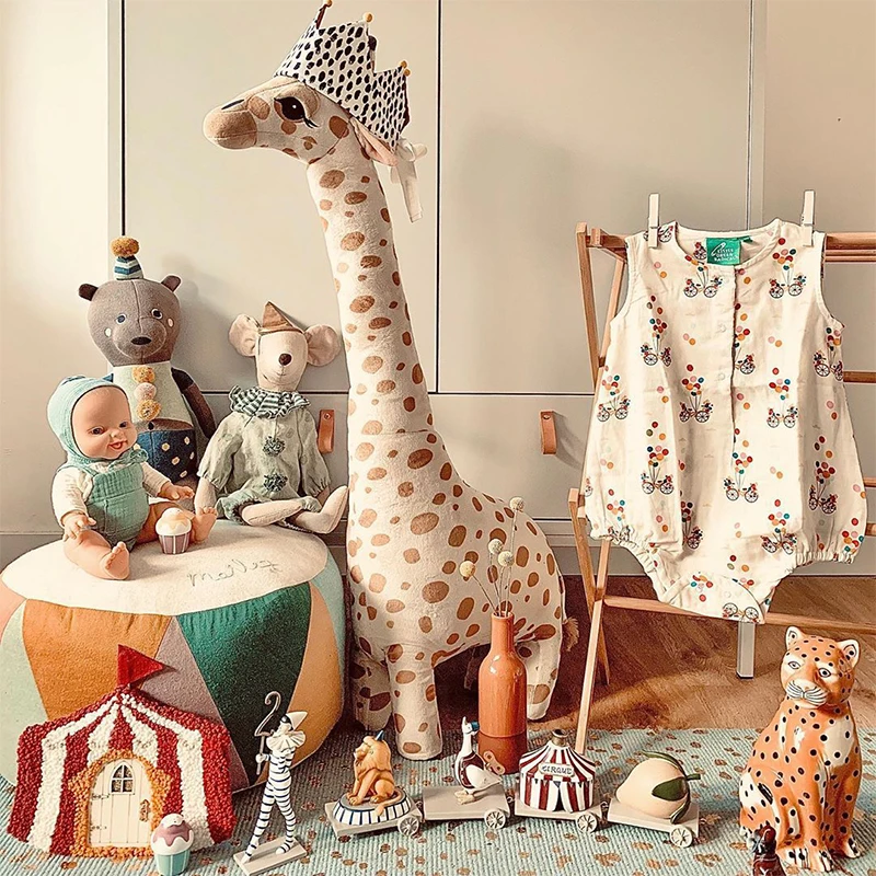 

3 Sizes Cute Cartoon Stand Giraffe Plush Doll Stuffed Toy Pillow Kid Toy Gift Sleep Companion Living Room Studio Shooting Prop