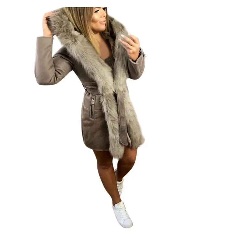 

abrigos mujer invierno Woman Long Wool Coat Elegant Blend Coats Slim Female Fur Coat Outerwear Jacket chaqueta mujer manteau