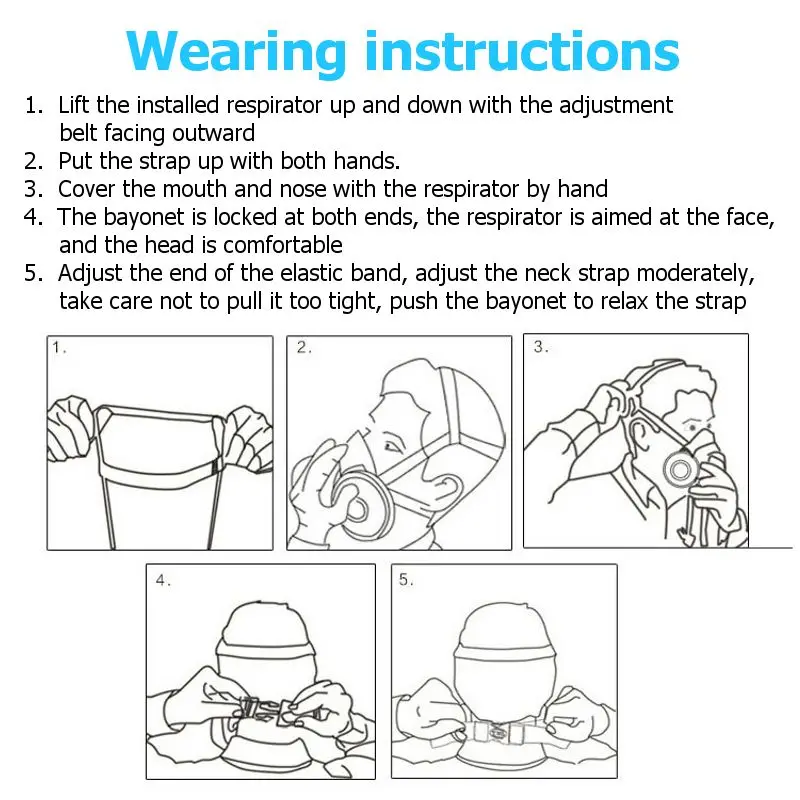 

3 In 1 Respirator Gas Mask Safety Chemical Filter Military Eye Goggle Set Workplace Safety Protection With 6 Filter box