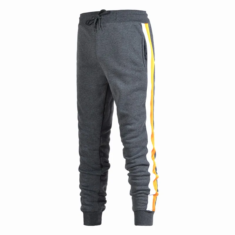 

New ribbon pants Man Leisure Time Bodybuilding Split Joint Pencil Pants Motion Trousers joggers sweatpants