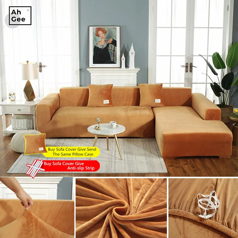 

Thick velvet sofa cover Universal Elastic couch cover for living room sofa towel Slip-resistant strech sofa Slipcover