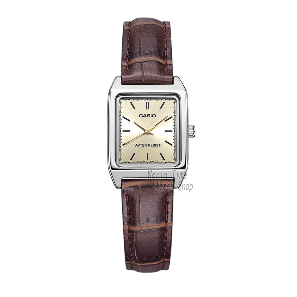 LTPV007L9E-1 Casio Watch Часы женские роскошные брендовые аналоговые Кожаные квадратные циферблат женские наручные часы женские кварцевые наручные часы Mulher LTP-V007 - Цвет: LTPV007L9E-1