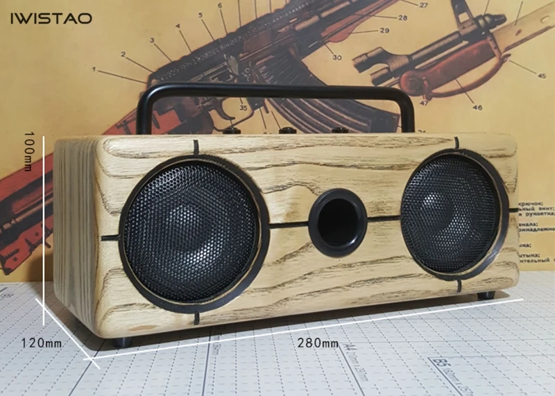 Iwistao 2x15 Вт Bluetooth динамик перевернутый ручной работы винтажный твердый Ashwood AUX U диск MP3 WAV FLAC