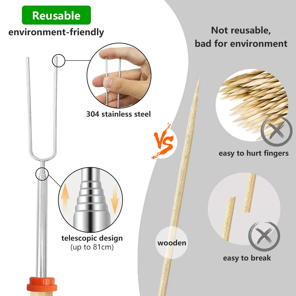 WALFOS двойные металлические шампуры для барбекю инструменты из нержавеющей стали