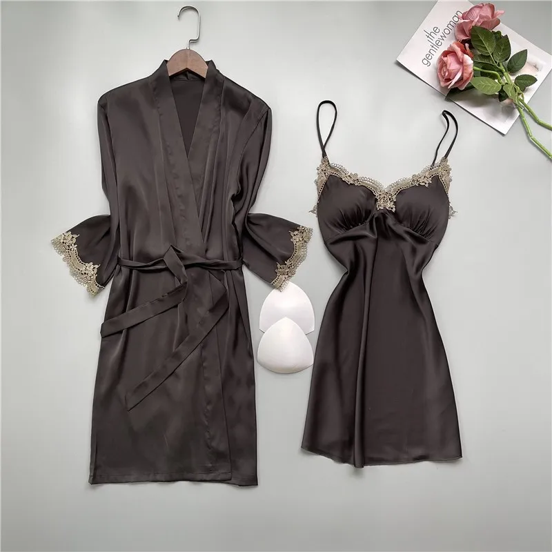 

Green Sweet Lace Flower 4PCS Pajamas Set Women Faux Slik Sleepwear Sexy Strap Top&Short Home Wear Spring Autumn Lounge Nightwear