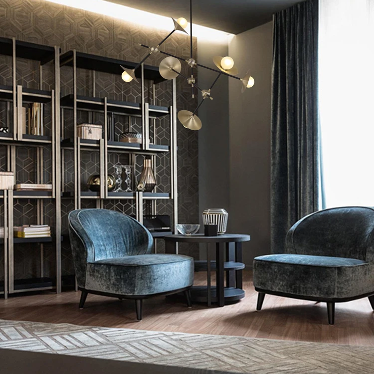 

Postmodern golden LED Indoor chandelier Nordic living room lighting restaurant fixtures wrought iron bedroom hanging lamps