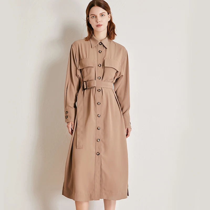 Женский Осенний Тренч POKWAI элегантная ветровка с высокой талией куртки в