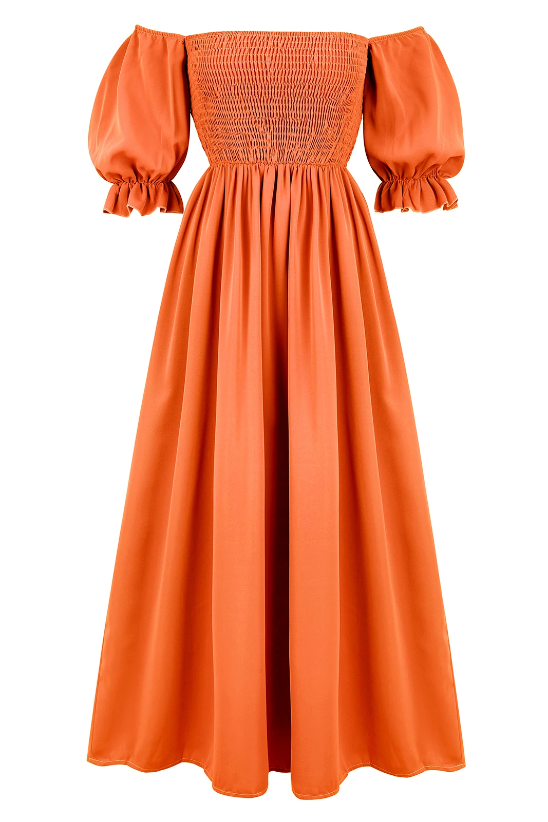 

Bohemia Womens Chiffon Square Neck Long Dress Elegant Female Party Club Dresses Vintage Fashion Orange Dress