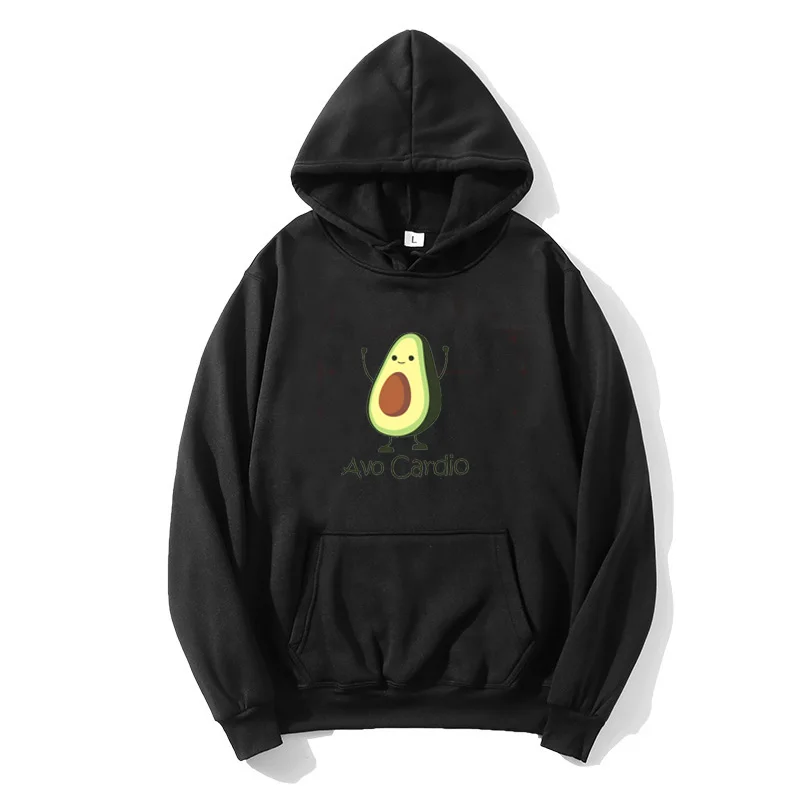 

Funny cartoon avocado print men's hoodie fashion streetwear pullover