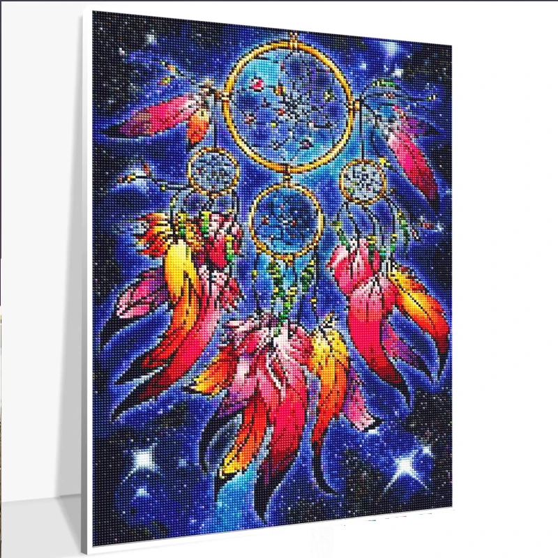 

diy Diamond Painting Full Drill Square indian feather Rhinestone Picture Diamond emboridery Mosaic Handicraft Drop Shipping
