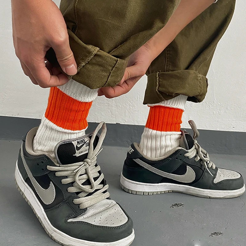 

Celebrity Same Style Stockings Men and Women Same Style Thick Line Tide Brand Socks Female Autumn and Winter Pile Socks