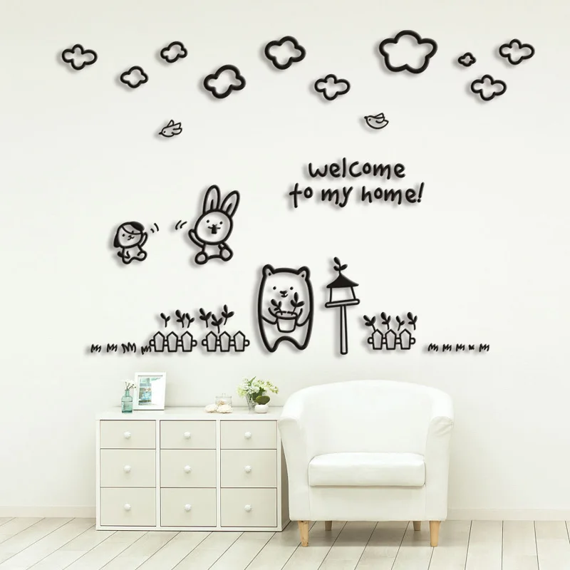 

WS127 Welcome Home 3D Acrylic Wall Stickers Living Room Bedroom Room Wall Decorations Decoration Wall Stickers Self-Adhesive