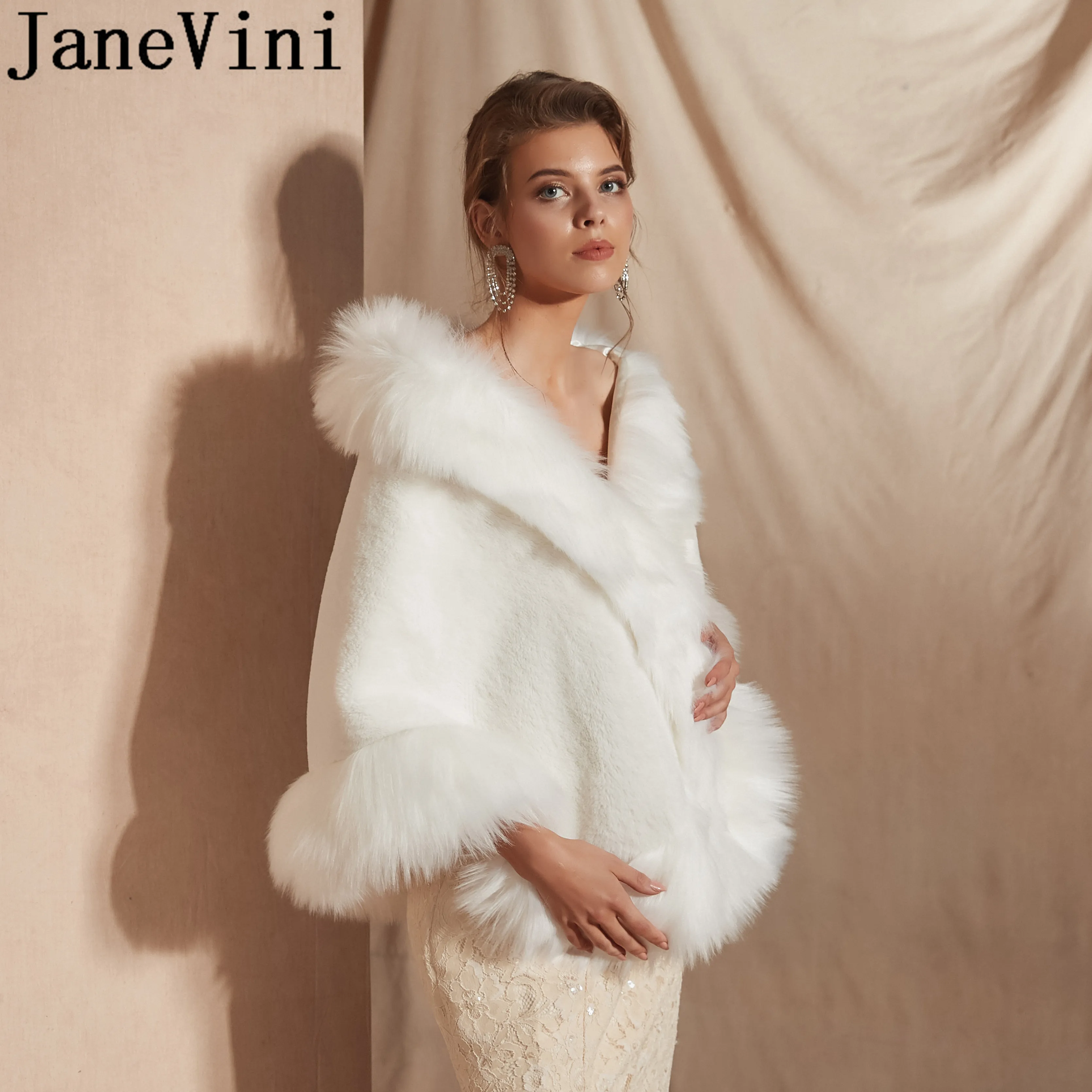 Зимнее свадебное платье jaevini из искусственного меха Болеро шаль бруидов накидка