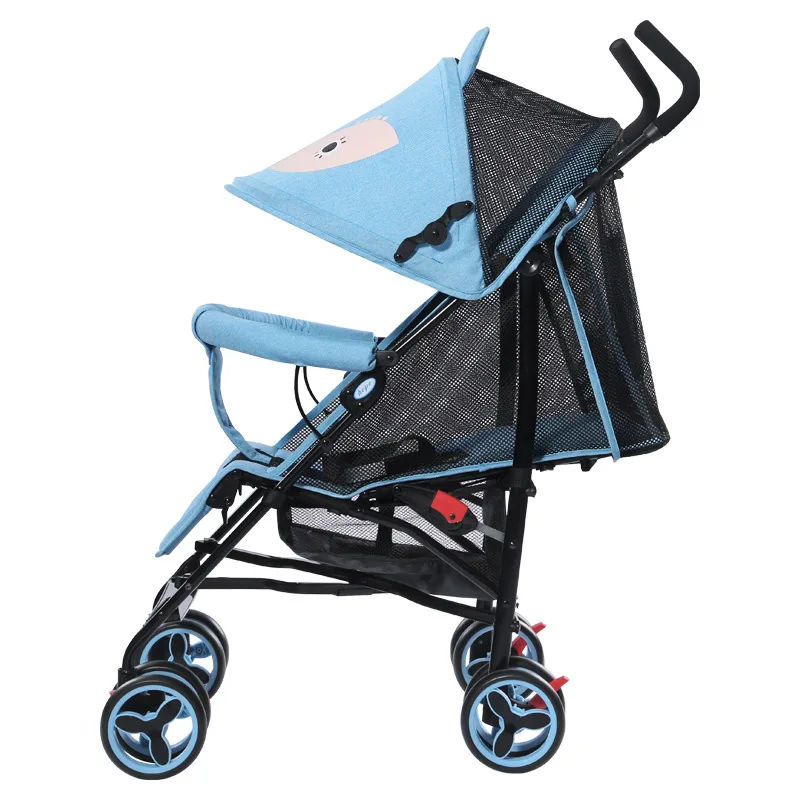 Baby Stroller Is Light and Foldable Summer Net Style Stroller Can Sit and Lie Children's Shock Absorber Umbrella Car BB Car