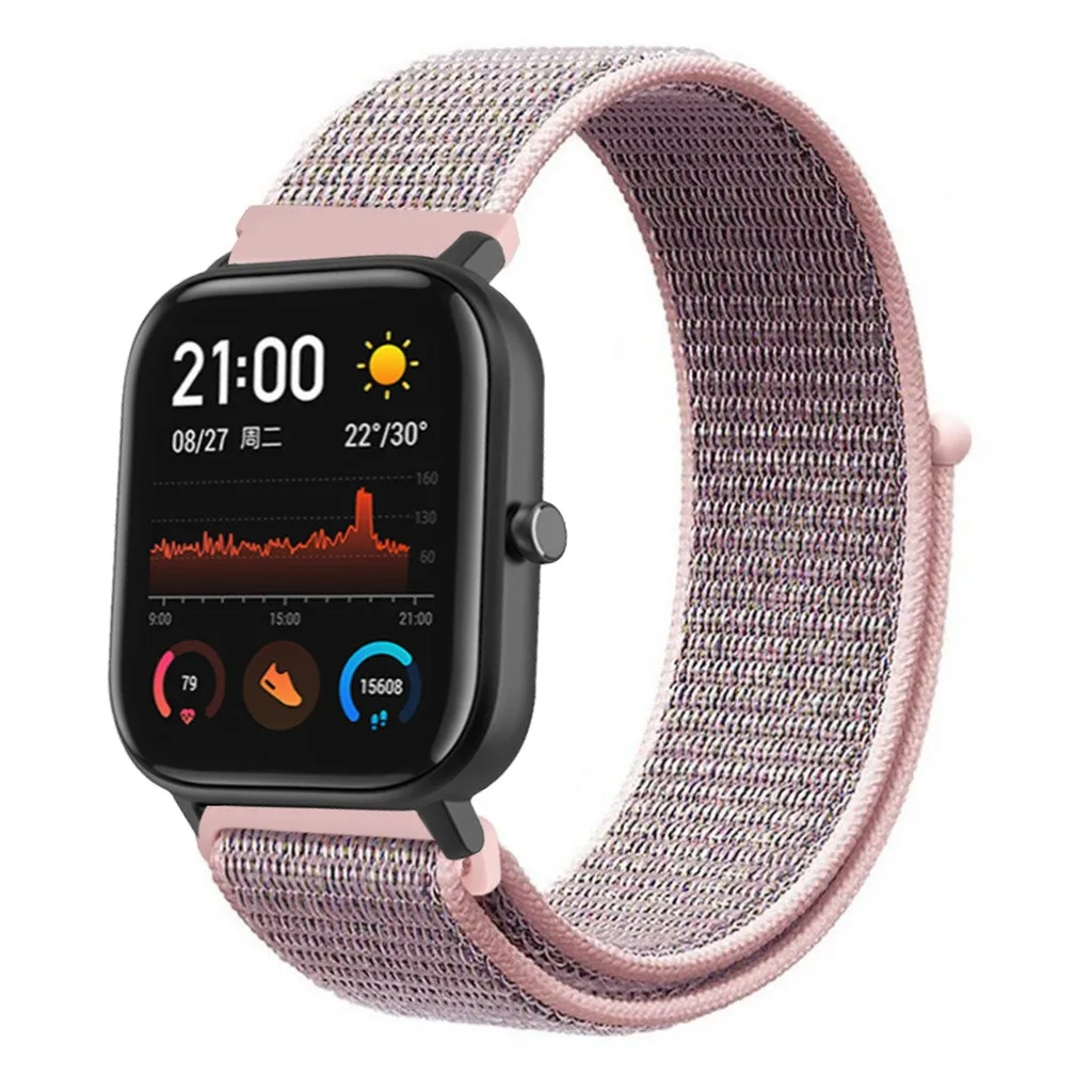 Ремешок на запястье с нейлоновой петлей для Huami Amazfit GTS, ремешок для умных часов, сменный мужской Т-образный ремешок, Женский Мужской спортивный цветной браслет, 19Sep