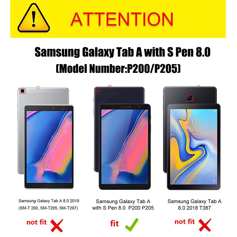 Магнитный чехол для Samsung Galaxy Tab A 8 0 2019 P200 P205 умный SM телефона|Чехлы планшетов и