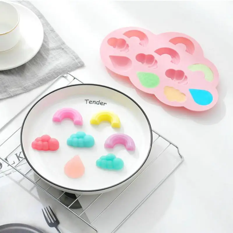 Kawaii Радуга Силиконовые формы ручной работы эпоксидной смолы ювелирные изделия облако талисманы Инструмент УФ смолы капель Кабошон телефон случае декодер плесень