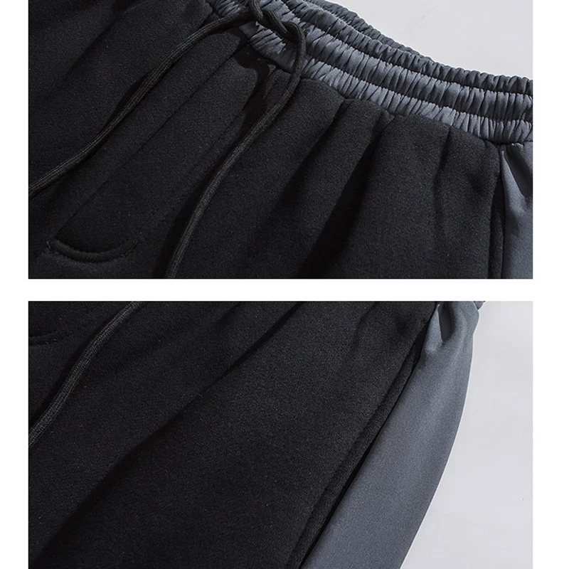 

11 BYBB'S DARK Casual Pant Men Joggers Streetwear Loose Sweatpants Side Patchwork Trousers Autumn Cotton Elastic Waist BB204