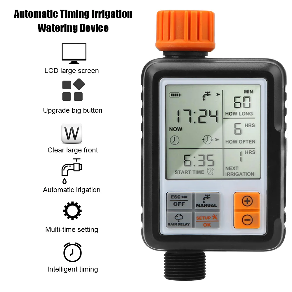 Waterproof Large Screen Automatic Watering Controller System Digital Irrigation Timer For Garden Lawn Device | Дом и сад