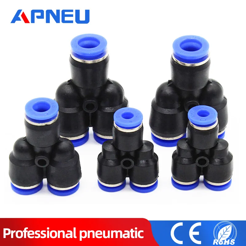 3 ходовой порт Y образной формы пневматический Фиттинг с наружным диаметром 12 мм 8