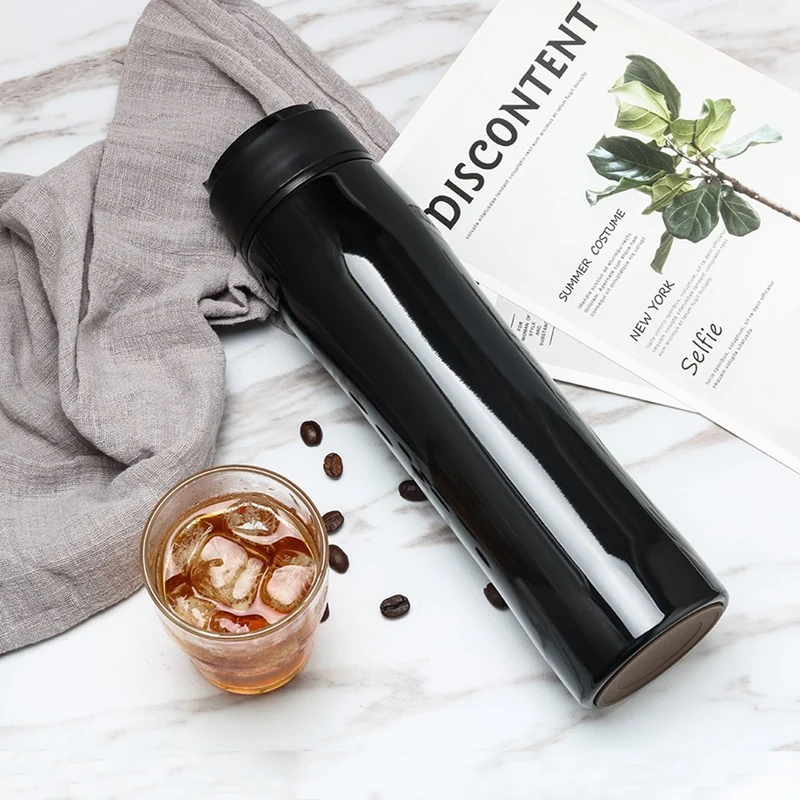 Original Portable French Press Coffee Maker Vacuum Insulated Travel Mug Premium Stainless Steel Hot And Cold Brew Great For Comm | Дом и сад