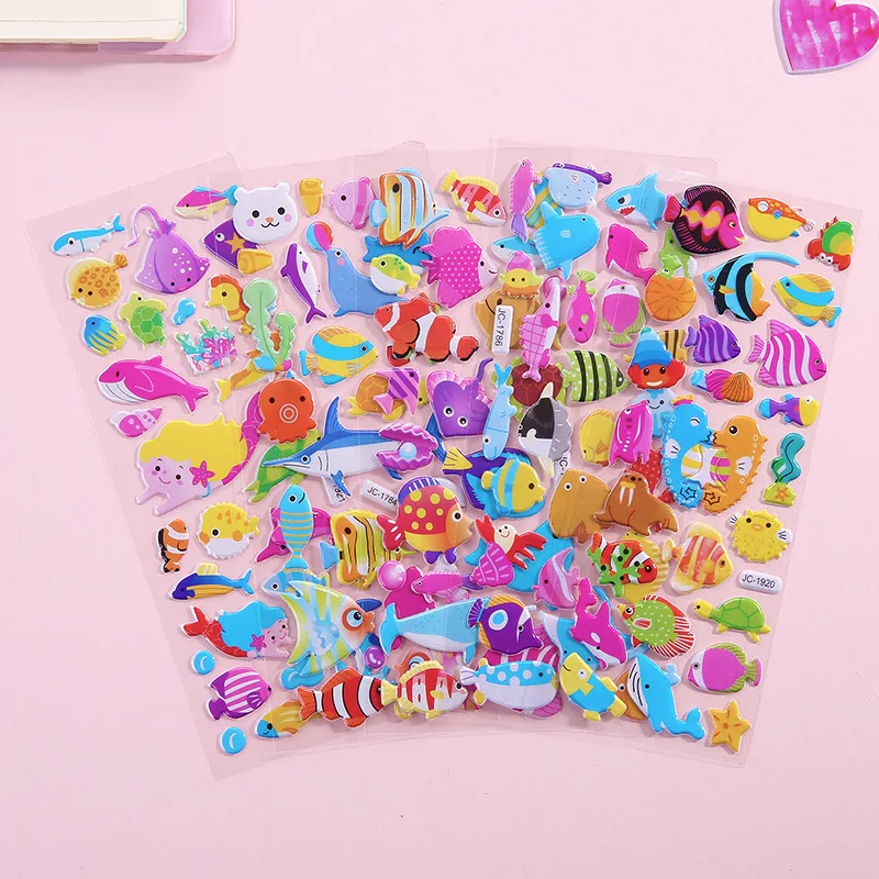 

Cute Cartoon Stickers Animal Scrap booking Bubble Puffy Stickers Reward Kids Toy For Car Laptop Skateboard Pad Bicycle