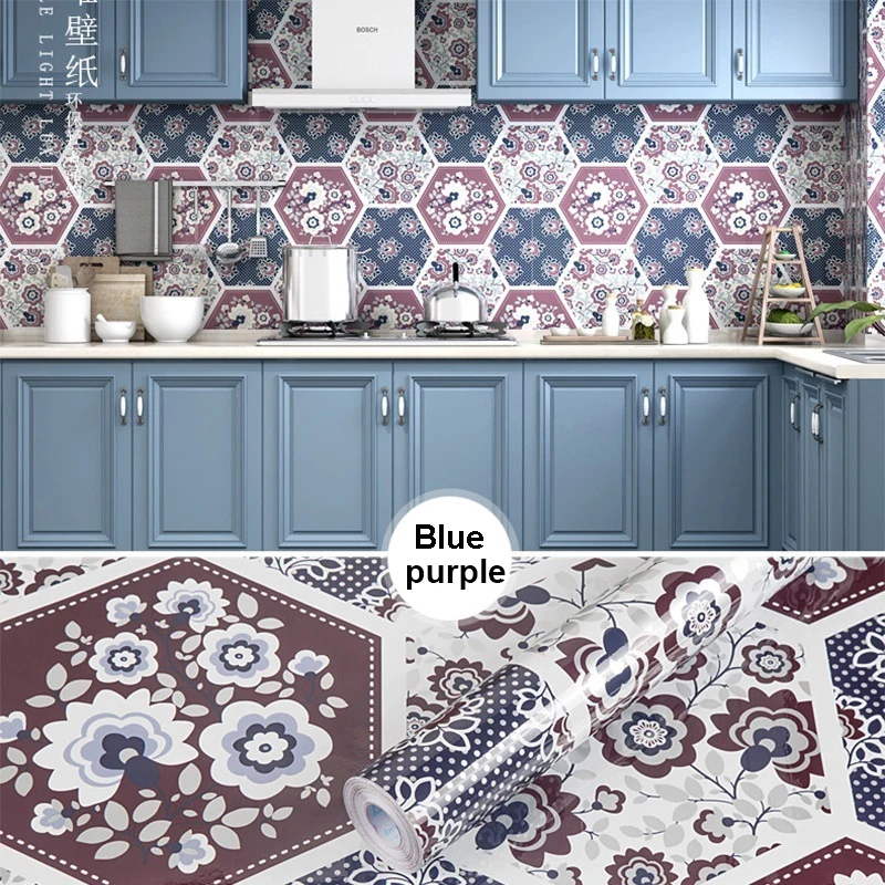

wallpaper Boho Style Waterproof Self Adhesive Wallpaper Kitchen Bathroom Wall Decor Oil proof contact paper