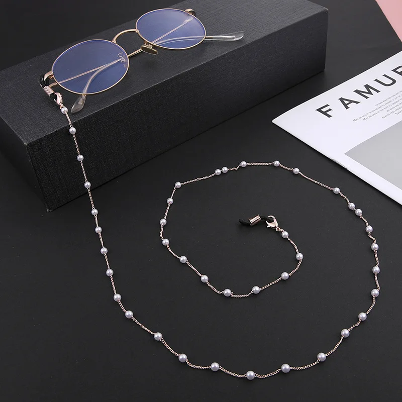 

New Fashion Pearl Beaded Glasses Chain Women's Sunglasses Chain Lanyard Neck Strap Rope Reading Glasses Rope Frame