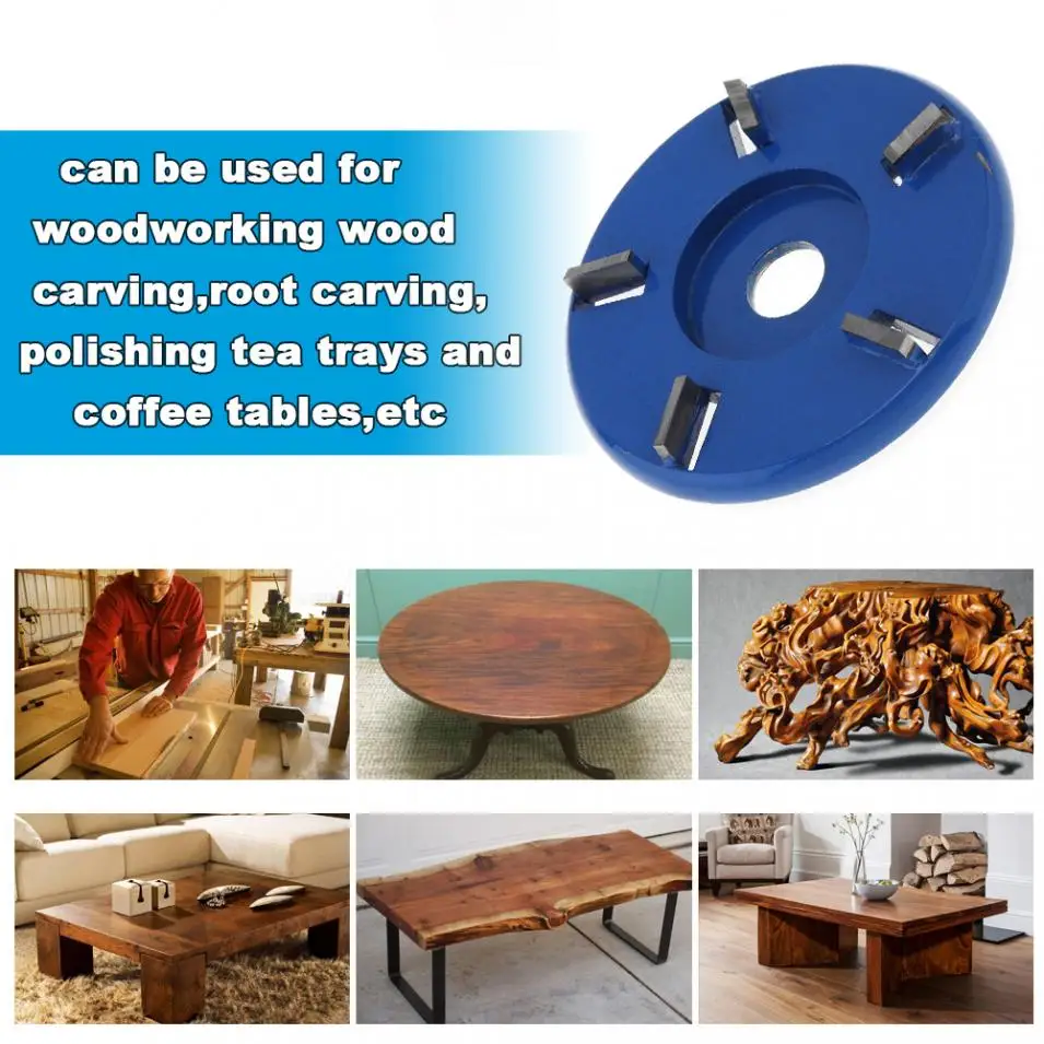 

5 Tooth 90mm 16mm Wood Carving Disc Tool Angle Grinder Accessories Milling Cutter Flat Type Fit for Woodworking / Grinding Plane