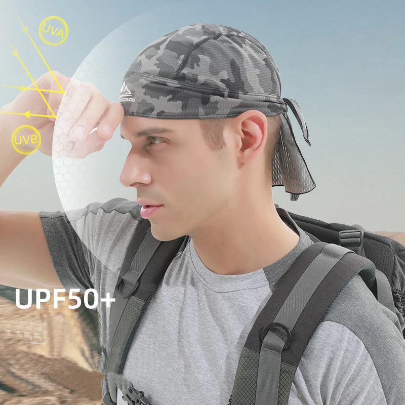 Cool Printing Pirate Cap Breathable Soft Scarf Sports Beanie Running Cycling Tennis Helmet  Bandage Hat Bicycle Headband Men