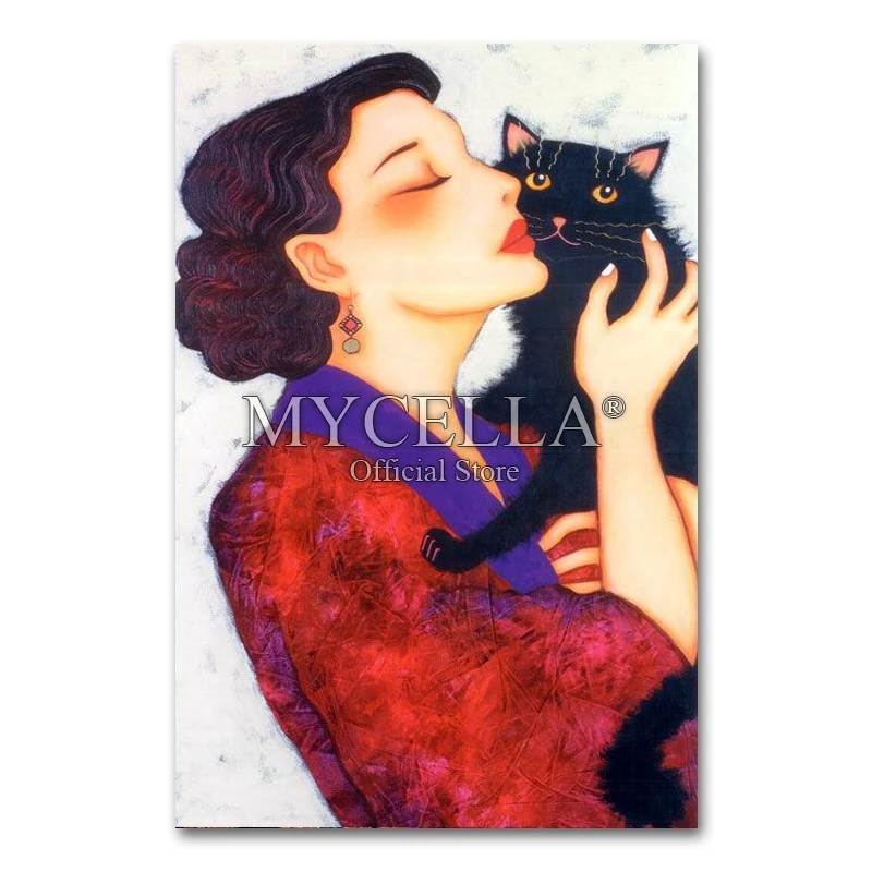 

Woman and cat,Diamond Embroidery,5D,DIY,Diamond Painting,Cross Stitch,Picture,Of Resin,Full,square,Diamond Mosaic,Home Decor