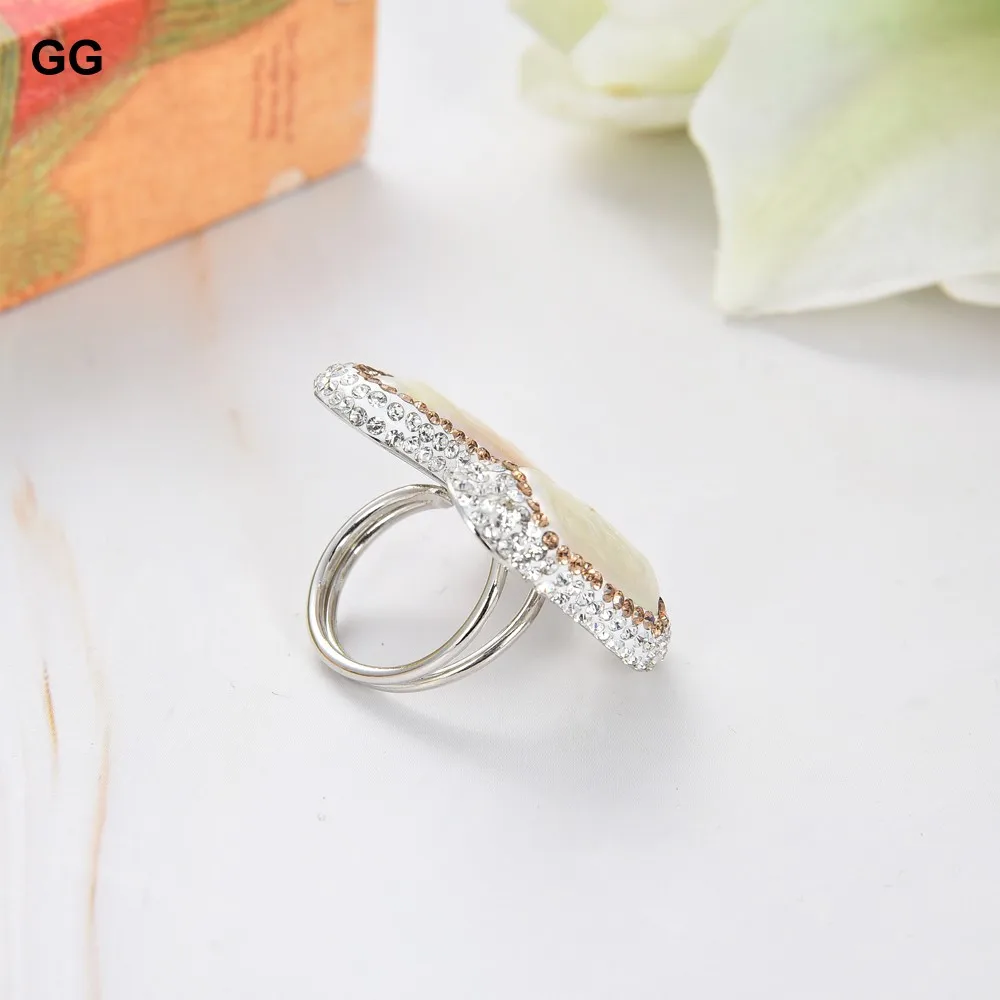 GuaiGuai ювелирные изделия Пресноводный Культивированный белый Бива жемчуг стразы