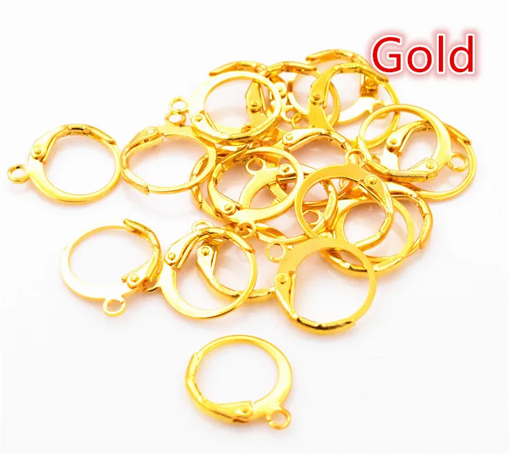 Gold 30 шт. 15x12 мм серебро/родий/золото/бронза/КЦ-золото/розовое золото басовый рычаг назад зажимы крючки для ушей серьги фурнитура для ювелирных изделий DIY - Цвет: Gold