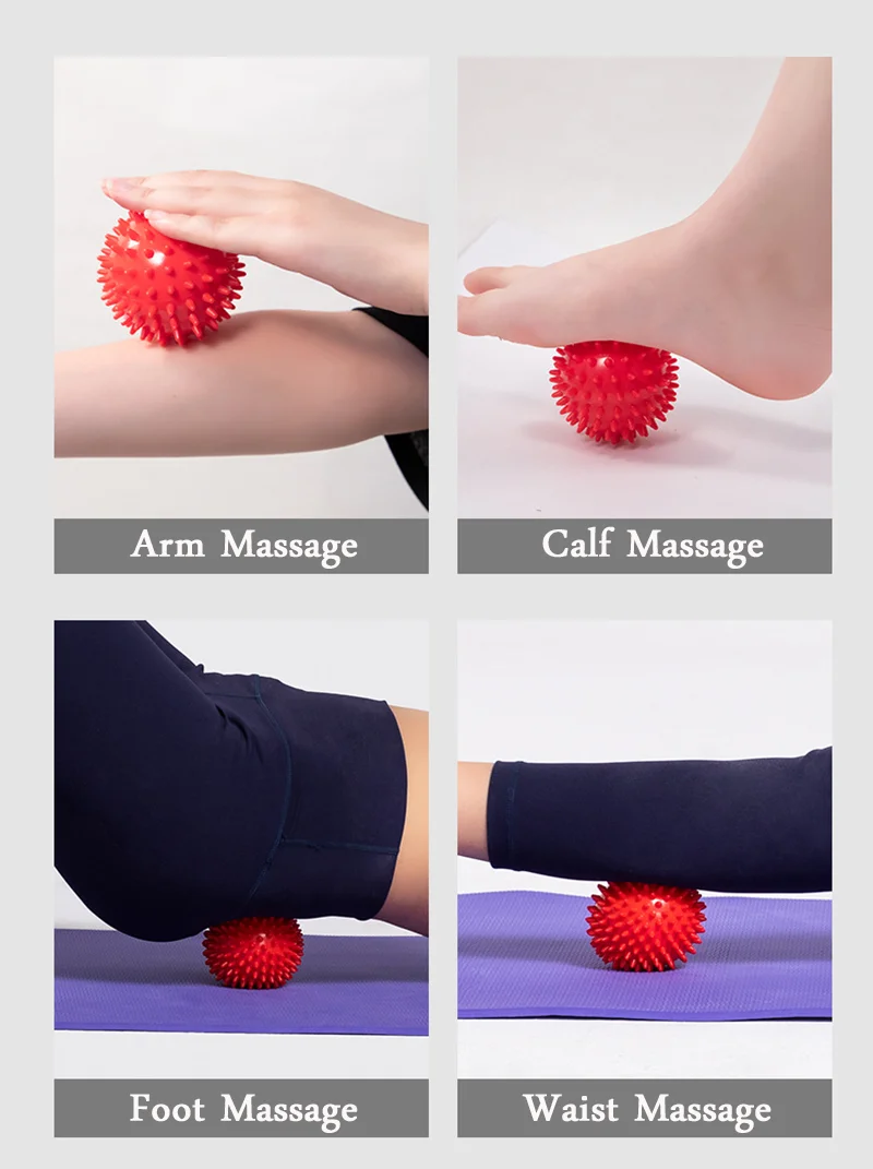 

9cm PVC Spiky Massage Ball Trigger Point Sport Fitness Hand Foot Pain Relief Plantar Fasciitis Reliever Exercise Balls