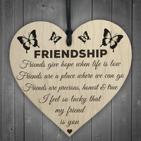 wooden heart shaped wood crafts friendship plaque sign special use christmas home diy tree decoration small pendant accessories